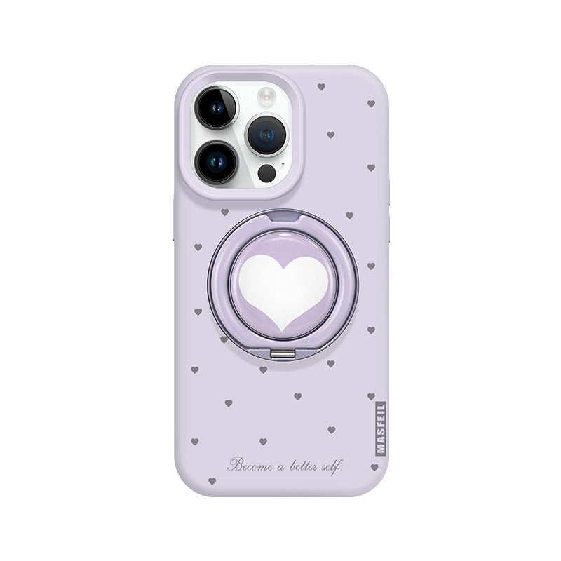 Heart Shape 360° Rotatable Stand Compatible iPhone Case