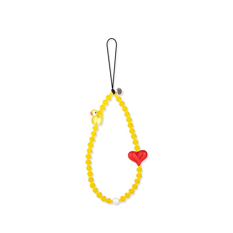 Yellow Heart Shape Yellow Duckling iPhone Charms