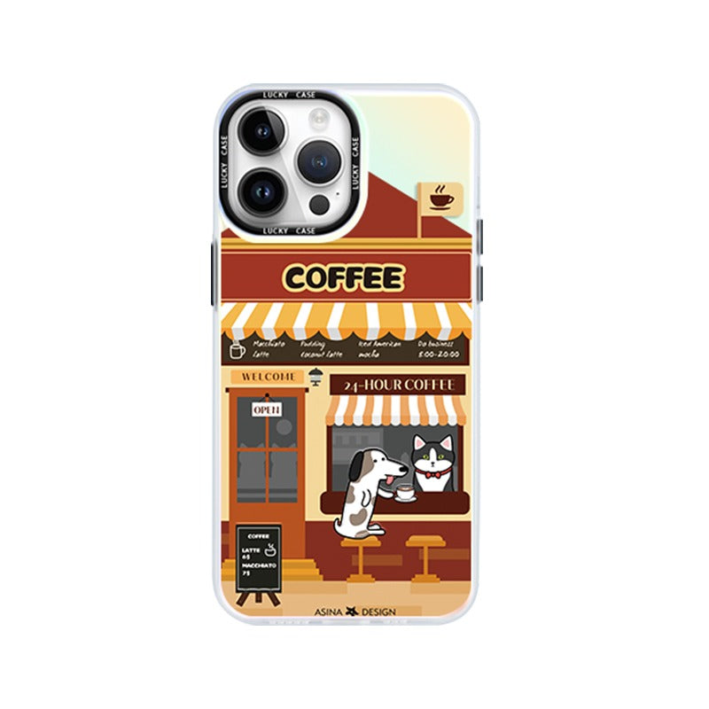 Cute Art Pet Cafe Phone Case