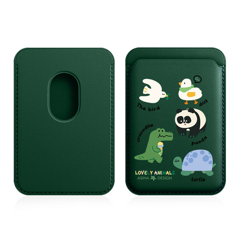 Dark Green Animal MagSafe Wallet