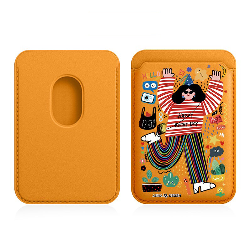 Orange Happy Girl MagSafe Wallet