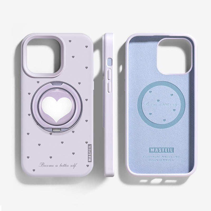 Heart Shape 360° Rotatable Stand Compatible iPhone Case