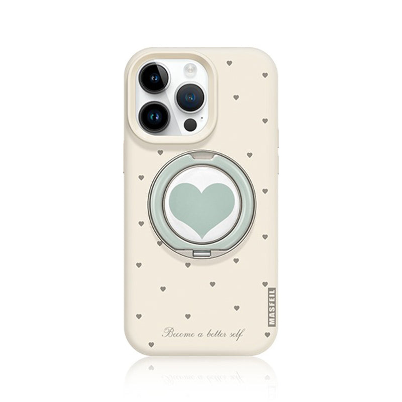 Heart Shape 360° Rotatable Stand Compatible iPhone Case