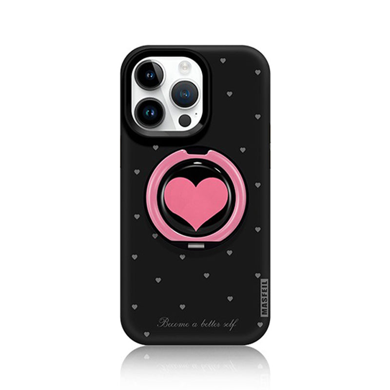 Heart Shape 360° Rotatable Stand Compatible iPhone Case