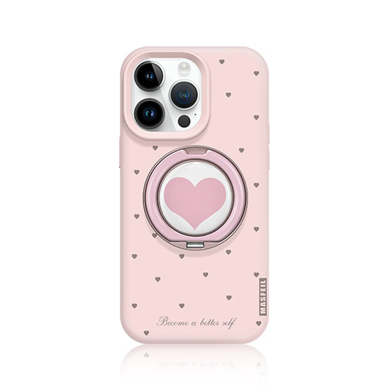 Heart Shape 360° Rotatable Stand Compatible iPhone Case